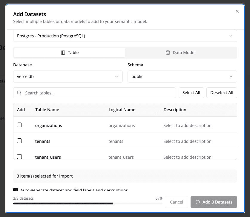 Adding Datasets