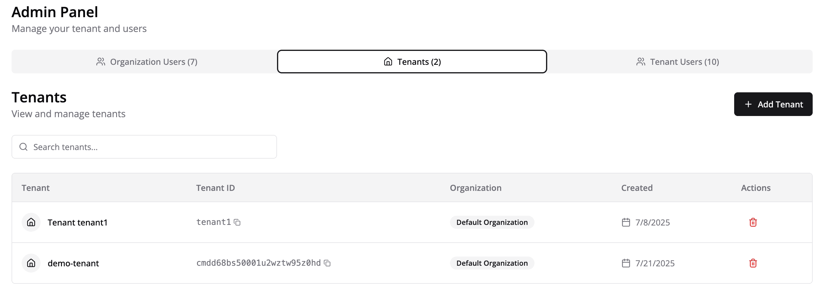 Admin Panel