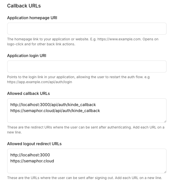 Kinde Callback URL