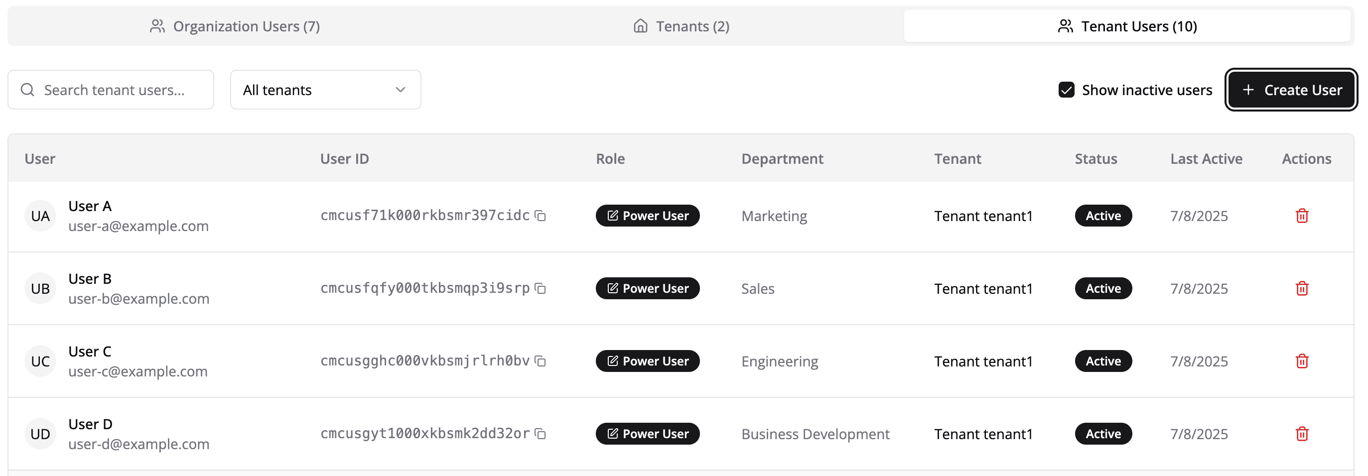 Tenant Users